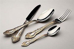 �� ���"� 24 ����� 18/10 SATIN MATT INOX GOLD 6P